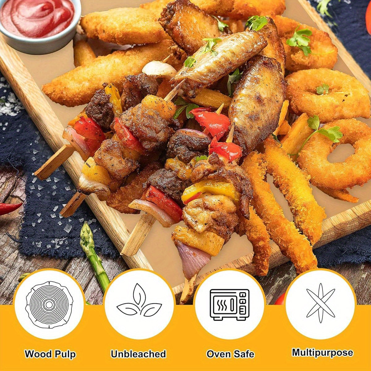 200pcs Parchment Paper Sheets, 12 x 16 Inches Air Fryer Disposable Paper Liners, Non- Stick Precut Parchment Paper for Baking, Unbleached Baking Papers for Cooking, Grilling, Roasting, Steaming, Air Fryer Paper Liners, Parchment Paper for Baking, Baking