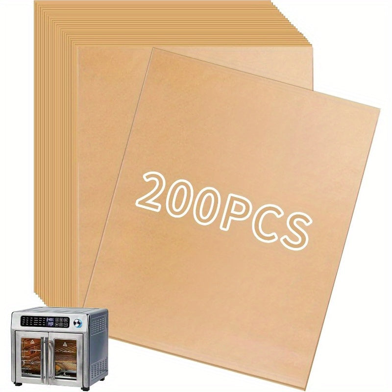 200pcs Disposable Air Fryer Parchment Paper Liners - Pre-Cut Non-Stick, Heat-Resistant up to 430°F, Compatible with Emeril Lagasse 26 QT Air Fryer & Toaster Oven, Food Grade Safe, Easy Cleanup for Baking, Roasting, Frying, Air Fryer Liners Non Stick,