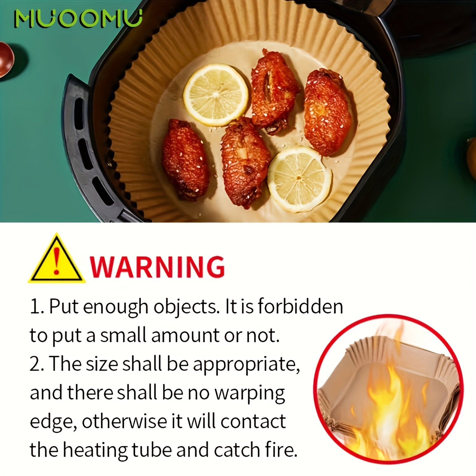 MUOOMU 50/100/150/200pcs Square Air Fryer Paper Disposable Baking Paper Household Kitchen Supplies,5.00mm Thickened, Water-Resistant, Perforated Parchment Liners for Healthy Cooking, Baking, and Frying