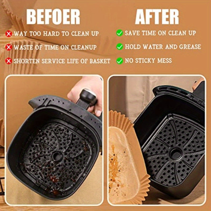 Disposable Paper Liner Square 250pcs for 5 to 8 Qt Air Fryer Baskets Nonstick Oilproof Parchment Liner Cooking Paper, Disposable Air Fryer Paper Liners, Air Fryer Mat, Rectangle Air Fryer Liners, Air Fryer Accessoires, Air Fryer Paper Round, Food Prep