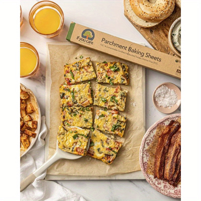 USUP Parchment Paper Baking Sheets 12 Pack of 24Count Precut Liners Unbleached Chlorine Free Greaseproof Silicone Coated Standard Size Fits 12. 5 x 16 Pans, Food Prep Liners, Baking Essentials, Reusable Baking Liner, Nonstick Parchment, Unbleached