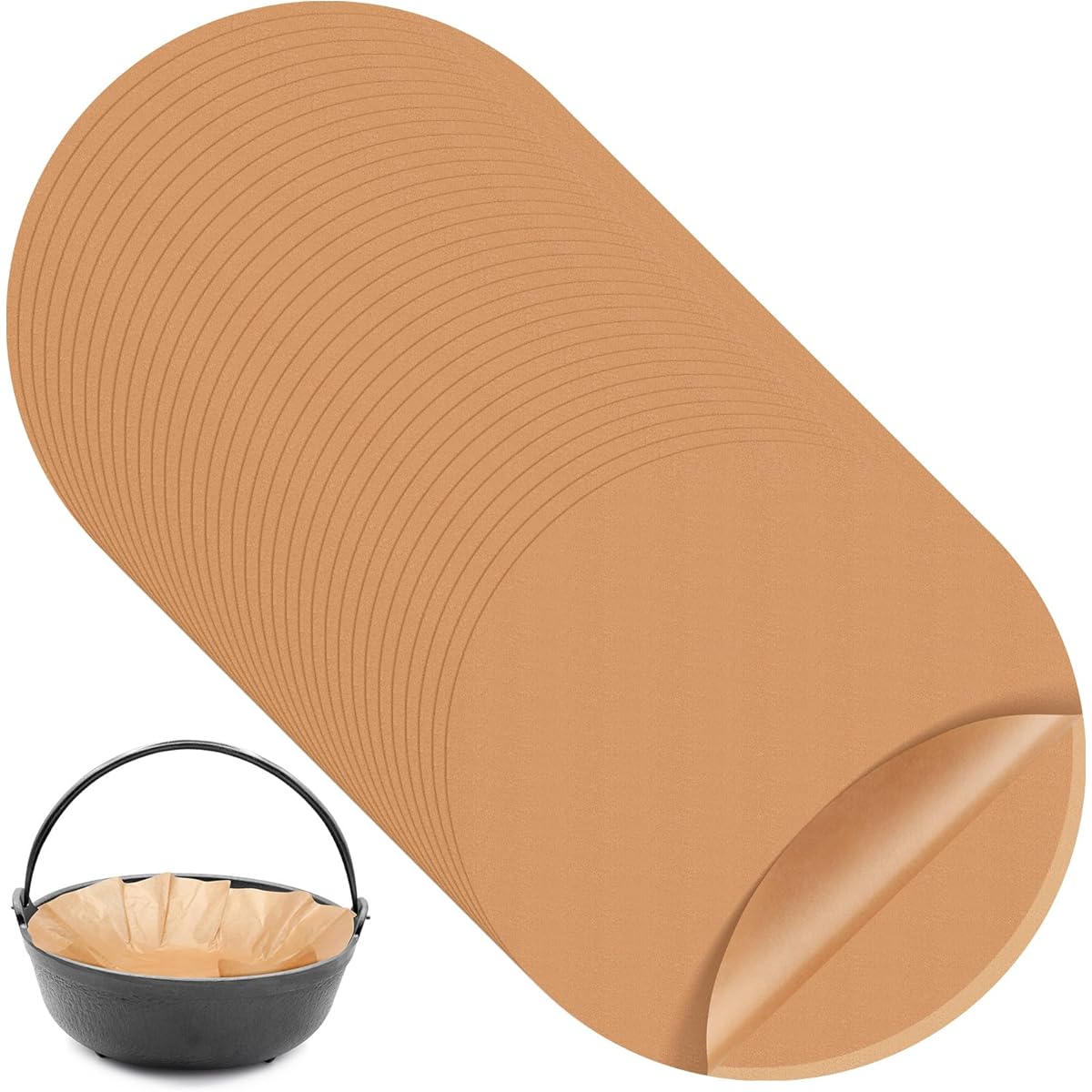 40pcs 20 Inch Round Parchment Paper Liners - Disposable Unbleached Baking Sheets for Cake Pans, Air Fryer, Steamer, BBQ, Pizza, Meats & Vegetables - Non-Stick, Easy Cleanup, Perfect for Parties & Home Baking, Baking Sheets for Oven, Party Essentials,