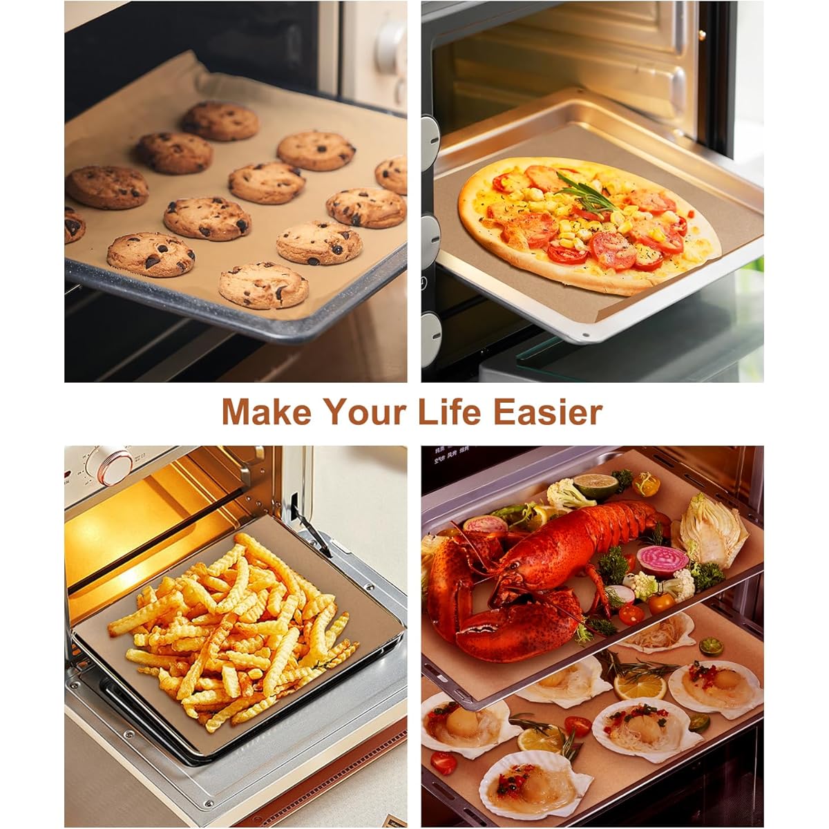 300 Count Precut Non-Stick Baking Sheets - Heavy-Duty Parchment Paper Liners, Non-Stick, Oven, Air Fryer, Grill, Steamer Safe - Pre-Cut to Size for Easy Use - Ideal for Cookies, Cupcakes, Pizza, Pastries, Bread - Kitchen & Restaurant Use - Compatible with
