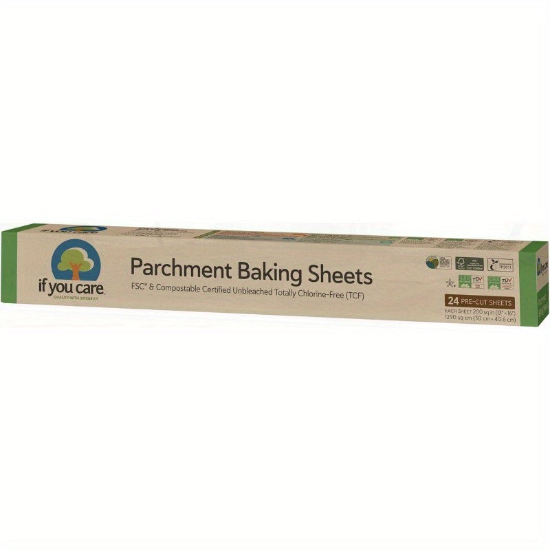 USUP Parchment Paper Baking Sheets 12 Pack of 24Count Precut Liners Unbleached Chlorine Free Greaseproof Silicone Coated Standard Size Fits 12. 5 x 16 Pans, Food Prep Liners, Baking Essentials, Reusable Baking Liner, Nonstick Parchment, Unbleached