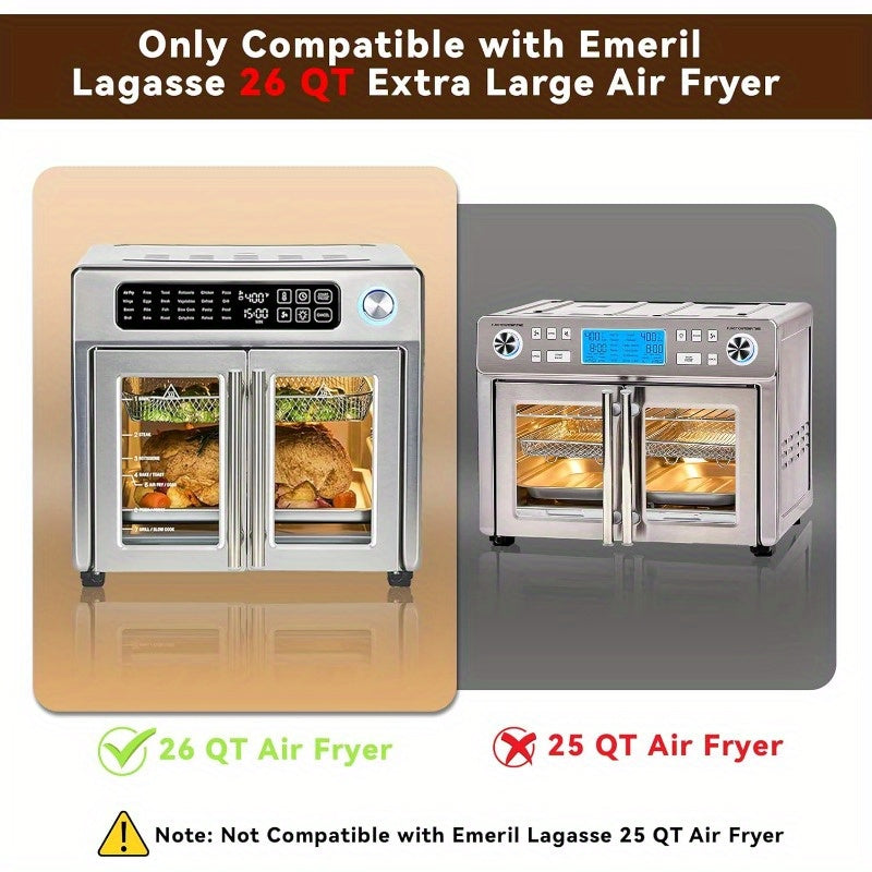 200pcs Disposable Air Fryer Parchment Paper Liners - Pre-Cut Non-Stick, Heat-Resistant up to 430°F, Compatible with Emeril Lagasse 26 QT Air Fryer & Toaster Oven, Food Grade Safe, Easy Cleanup for Baking, Roasting, Frying, Air Fryer Liners Non Stick,