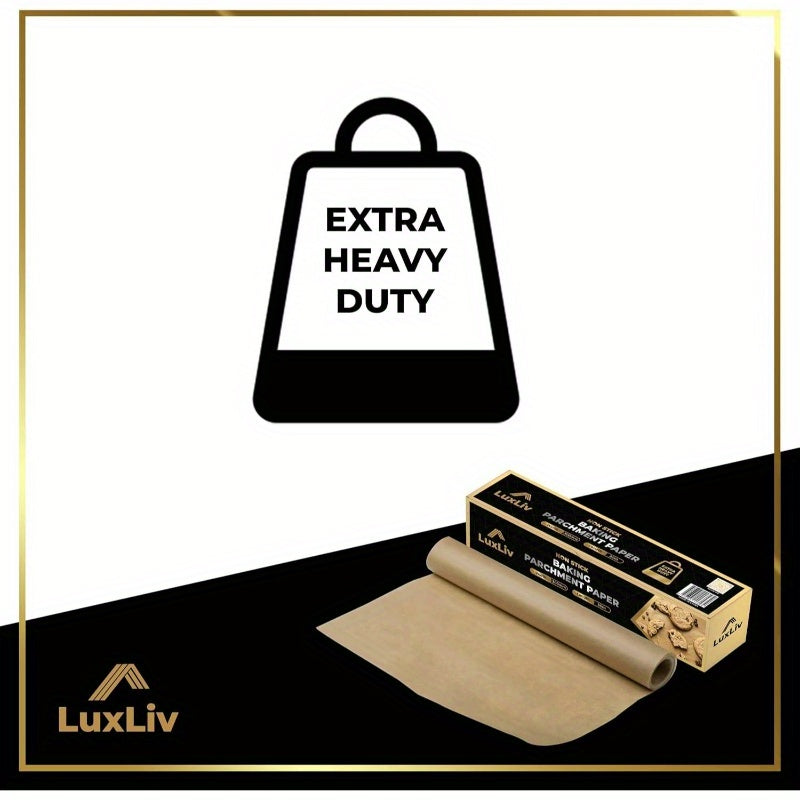 1 Roll Extra Long 164ft/50m - Heavy-Duty Thick Non-Stick Greaseproof Baking Paper - Beige to Brown Parchment Sheets for Oven, Sourdough, Pastries, - Compatible with Convection Ovens - Ideal for Home & Professional Kitchens - Unbleached, Wax Coated, 11.8