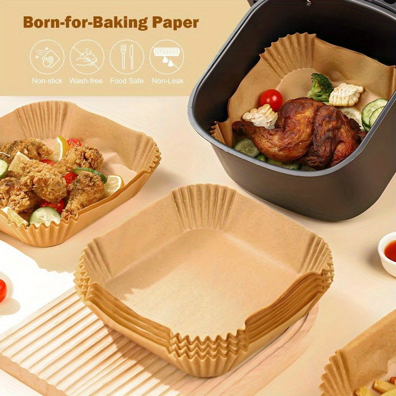 200pcs 8 Air Fryer Liner Square Baking Parchment Paper Airfryer LinersUnbleached Disposable Nonstick NonLeak NonWashing Air Fryer Paper Liner for 58 QT Air Fryer Basket, Air Fryer Liners Disposable, Disposable Air Fryer Liners, Air Fryer Liners Extra