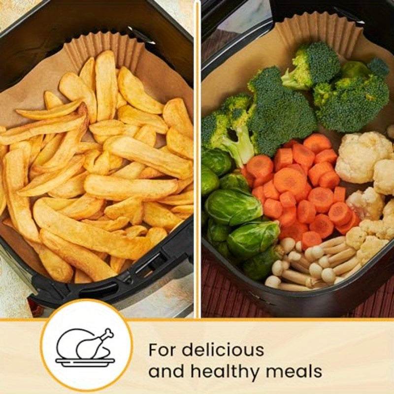 250pcs Air Fryer Liners Disposable Airfryer Paper Liners NonStick and Oil Proof for Easy Cleanup Great for Oven Pans Baking 8 Square for 58 qt Basket by, Air Fryer Liners Non Stick, Disposable Air Fryer Paper, Oven Baking Sheets, Nonstick Liners, Square