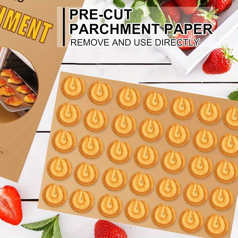 200 Sheets Parchment Paper - Extra Thick 45gsm Non-Stick Precut Baking Liners, Unbleached & Individually Wrapped, 12x16 Inches with Rounded Corners for Air Fryer, Oven, Grill, Steamer - Heavy Duty Disposable for, Pizza, Roasting, Pastries - Cost-Effective