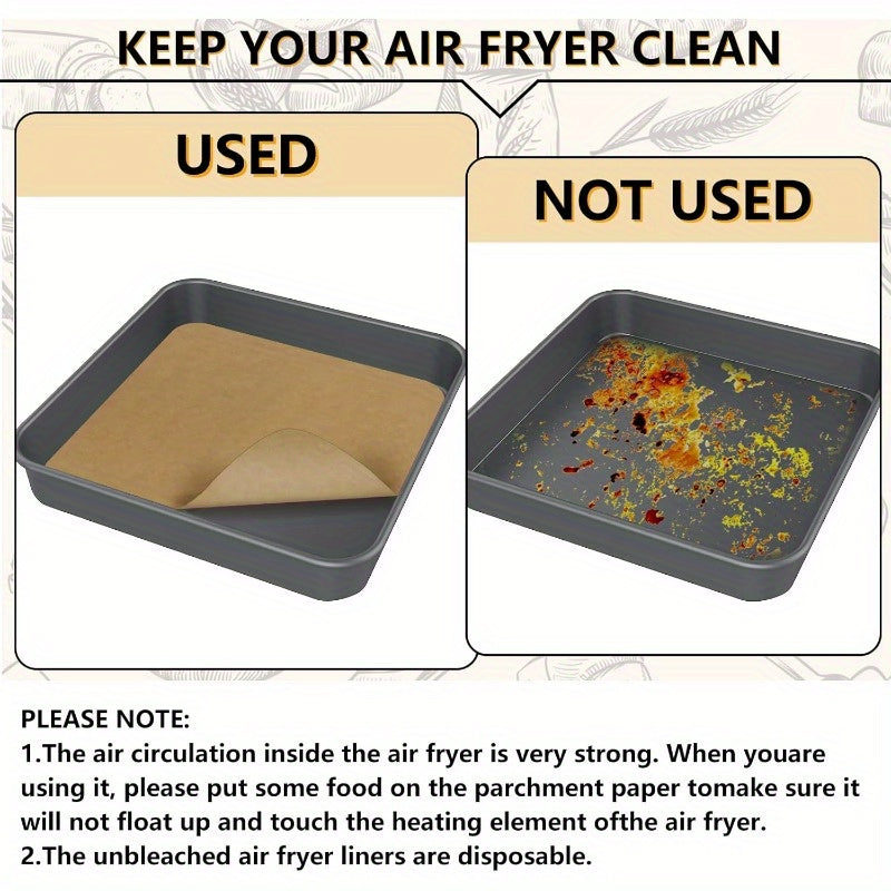 120 Sheets 12 inch Air Fryer Parchment Paper SquaresNon Stick Baking Disposable Paper Liner Compatible with Ninja Foodi SP101 SP201 SP301 SP351 Pre Cut Unbleached Parchment Paper for Toaster Ovens
