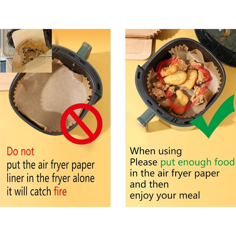 100pcs 9-Inch XL Air Fryer Disposable Paper Liners - Non-Stick Thickened Waterproof & Oilproof Baking Sheets, Square Air Fryer Rack Liners for 6-10 Qt Ovens, Microwaves, Grills - Heat-Resistant, Easy Cleanup, Mess-Free Cooking (Compatible with Air Fryers,