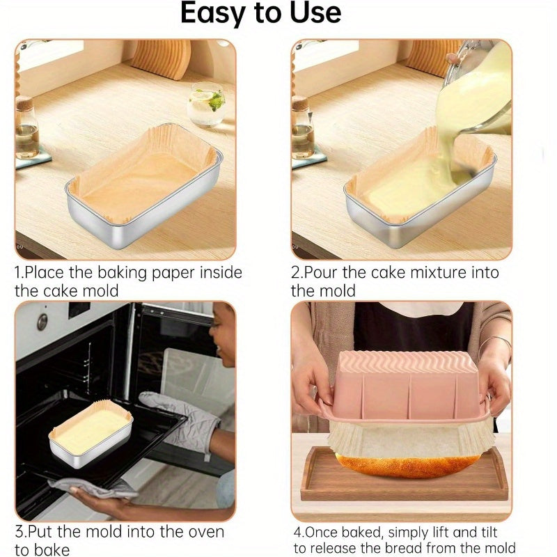 9x5 Inch Non-Stick Pre-Formed Parchment Paper Loaf Pan Liners - Disposable Bread Baking Sheets for Toast, Cakes, Banana Breads - Easy Release, Even Heat Distribution, Perfect for Home & Professional Kitchens, Bread Baking Supplies, Kitchen Essentials,