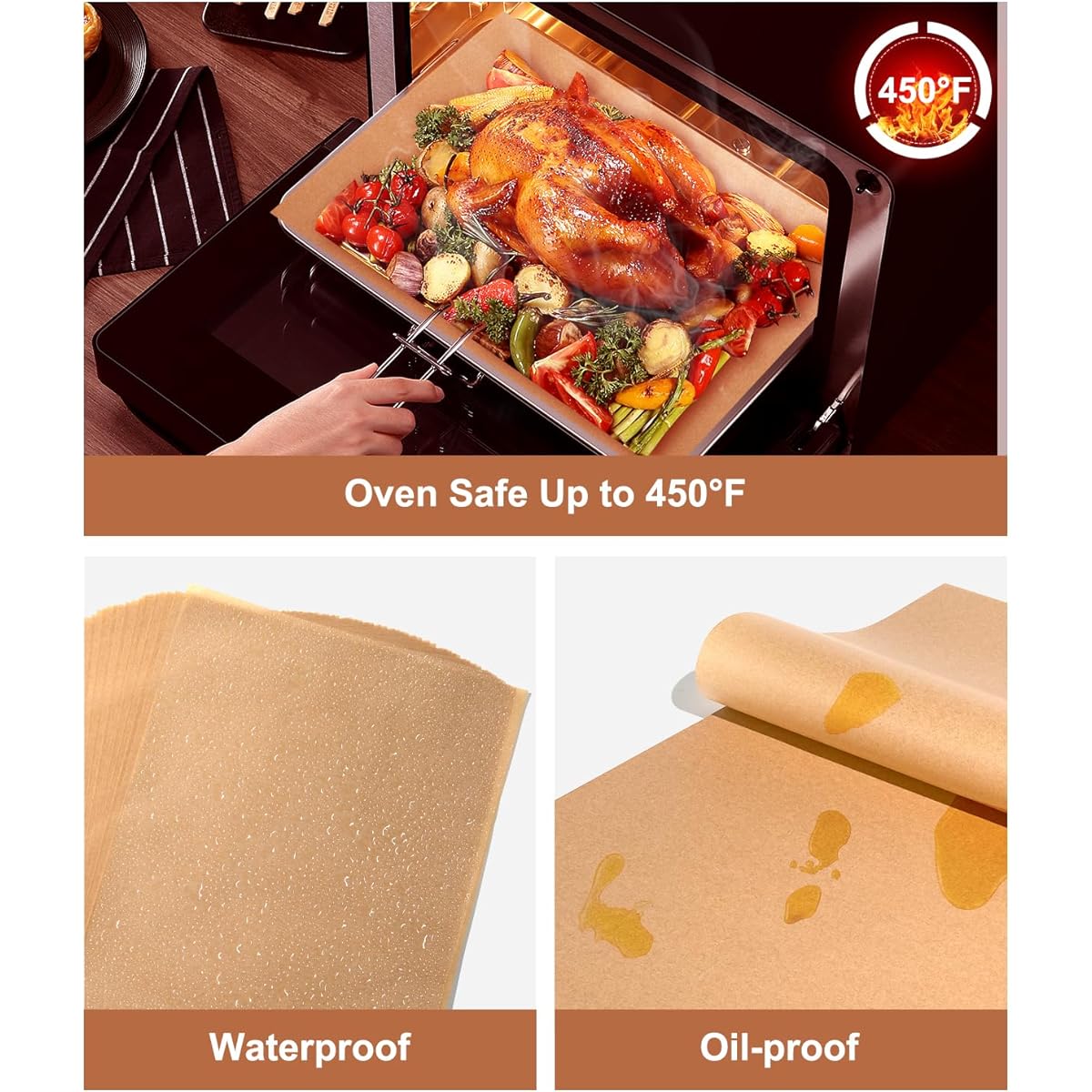 300 Count Precut Non-Stick Baking Sheets - Heavy-Duty Parchment Paper Liners, Non-Stick, Oven, Air Fryer, Grill, Steamer Safe - Pre-Cut to Size for Easy Use - Ideal for Cookies, Cupcakes, Pizza, Pastries, Bread - Kitchen & Restaurant Use - Compatible with