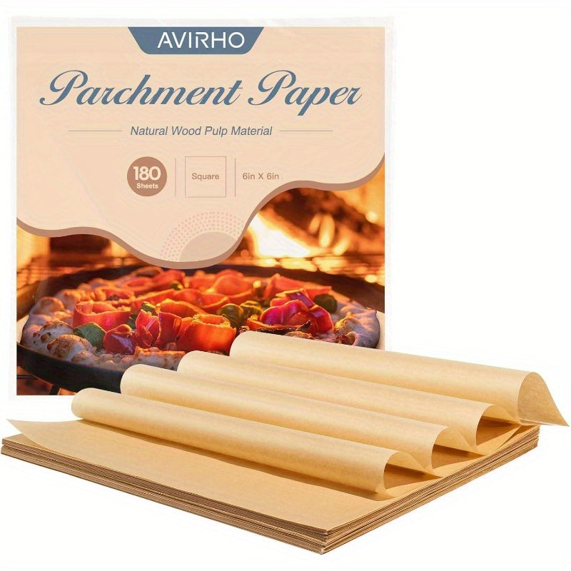 180 Sheets Air Fryer Parchment Paper Liners - Non-Stick, Pre-Cut 6x6 Inch (15x15cm) - Heavy-Duty, for Oven, Air Fryer, Steamer, Baking, Roasting - Non-Toxic, Easy Cleanup, Perfect for Home & Commercial Kitchens - Ideal for Cookies, Pastries, Chicken