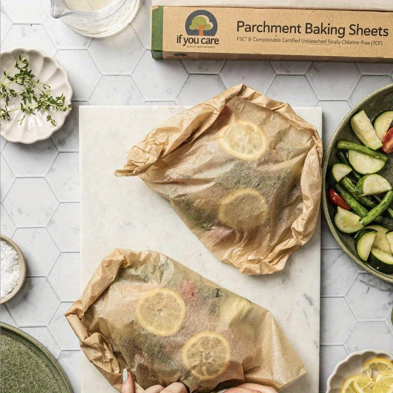 USUP Parchment Paper Baking Sheets 12 Pack of 24Count Precut Liners Unbleached Chlorine Free Greaseproof Silicone Coated Standard Size Fits 12. 5 x 16 Pans, Food Prep Liners, Baking Essentials, Reusable Baking Liner, Nonstick Parchment, Unbleached