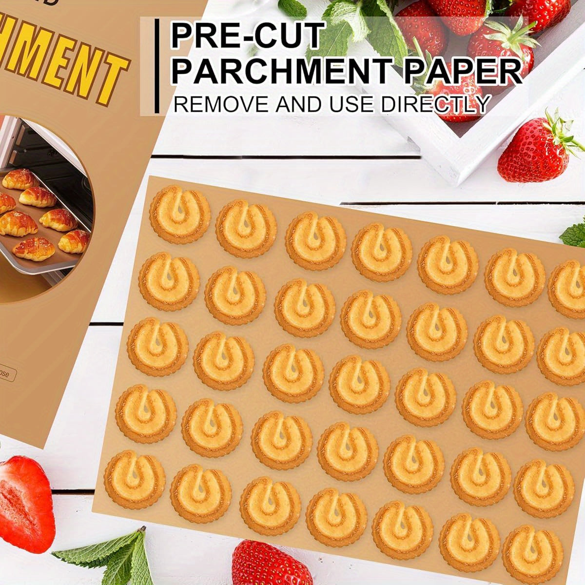 200pcs Parchment Paper Sheets, 12 x 16 Inches Air Fryer Disposable Paper Liners, Non- Stick Precut Parchment Paper for Baking, Unbleached Baking Papers for Cooking, Grilling, Roasting, Steaming, Air Fryer Paper Liners, Parchment Paper for Baking, Baking
