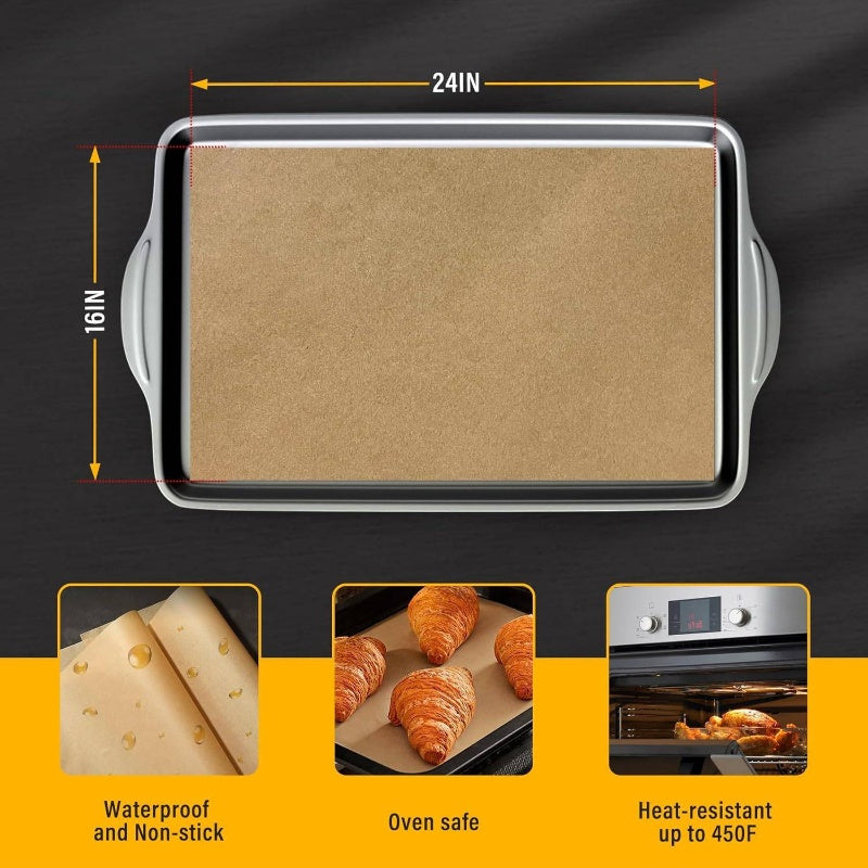 Parchment Paper Sheets Baking 16 - 24in Precut Non - Stick Parchment Paper Unbleached Baking Sheet Paper Air Fryer, Baking, Grilling, Steaming, Oven Suitable Bread Cake Cookies 150P