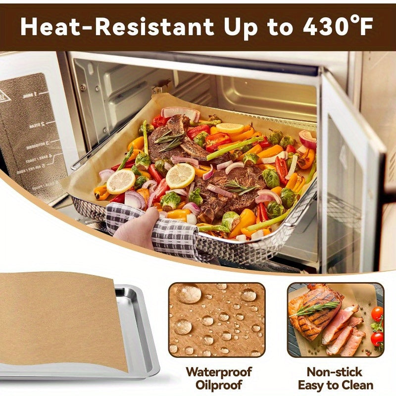 200pcs Disposable Air Fryer Parchment Paper Liners - Pre-Cut Non-Stick, Heat-Resistant up to 430°F, Compatible with Emeril Lagasse 26 QT Air Fryer & Toaster Oven, Food Grade Safe, Easy Cleanup for Baking, Roasting, Frying, Air Fryer Liners Non Stick,
