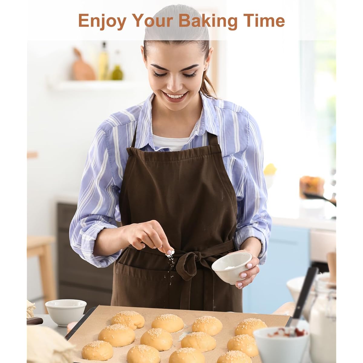 300 Count Precut Non-Stick Baking Sheets - Heavy-Duty Parchment Paper Liners, Non-Stick, Oven, Air Fryer, Grill, Steamer Safe - Pre-Cut to Size for Easy Use - Ideal for Cookies, Cupcakes, Pizza, Pastries, Bread - Kitchen & Restaurant Use - Compatible with