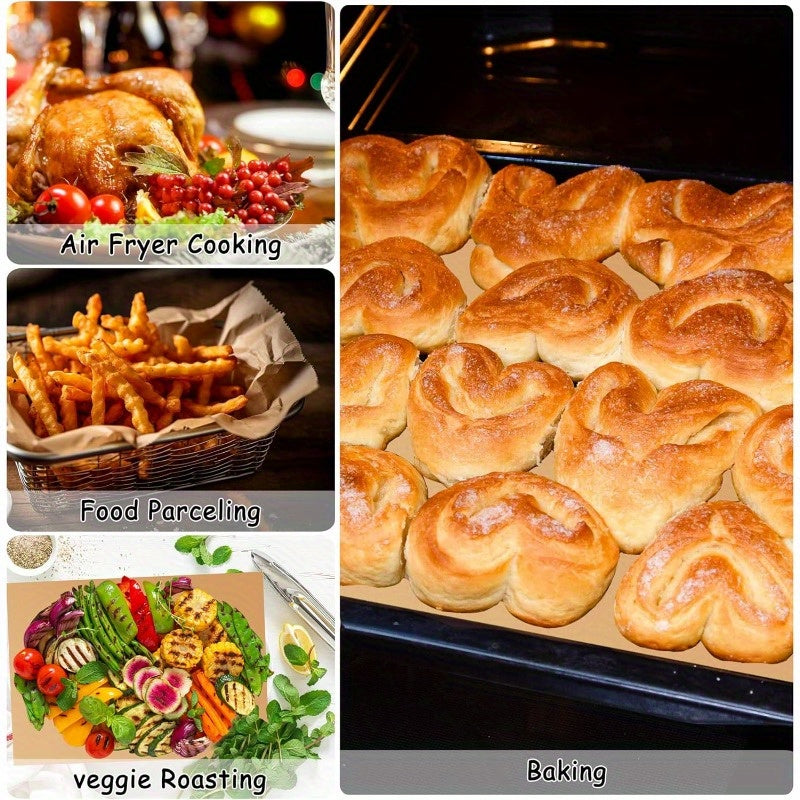 200 Sheets Parchment Paper - Extra Thick 45gsm Non-Stick Precut Baking Liners, Unbleached & Individually Wrapped, 12x16 Inches with Rounded Corners for Air Fryer, Oven, Grill, Steamer - Heavy Duty Disposable for, Pizza, Roasting, Pastries - Cost-Effective