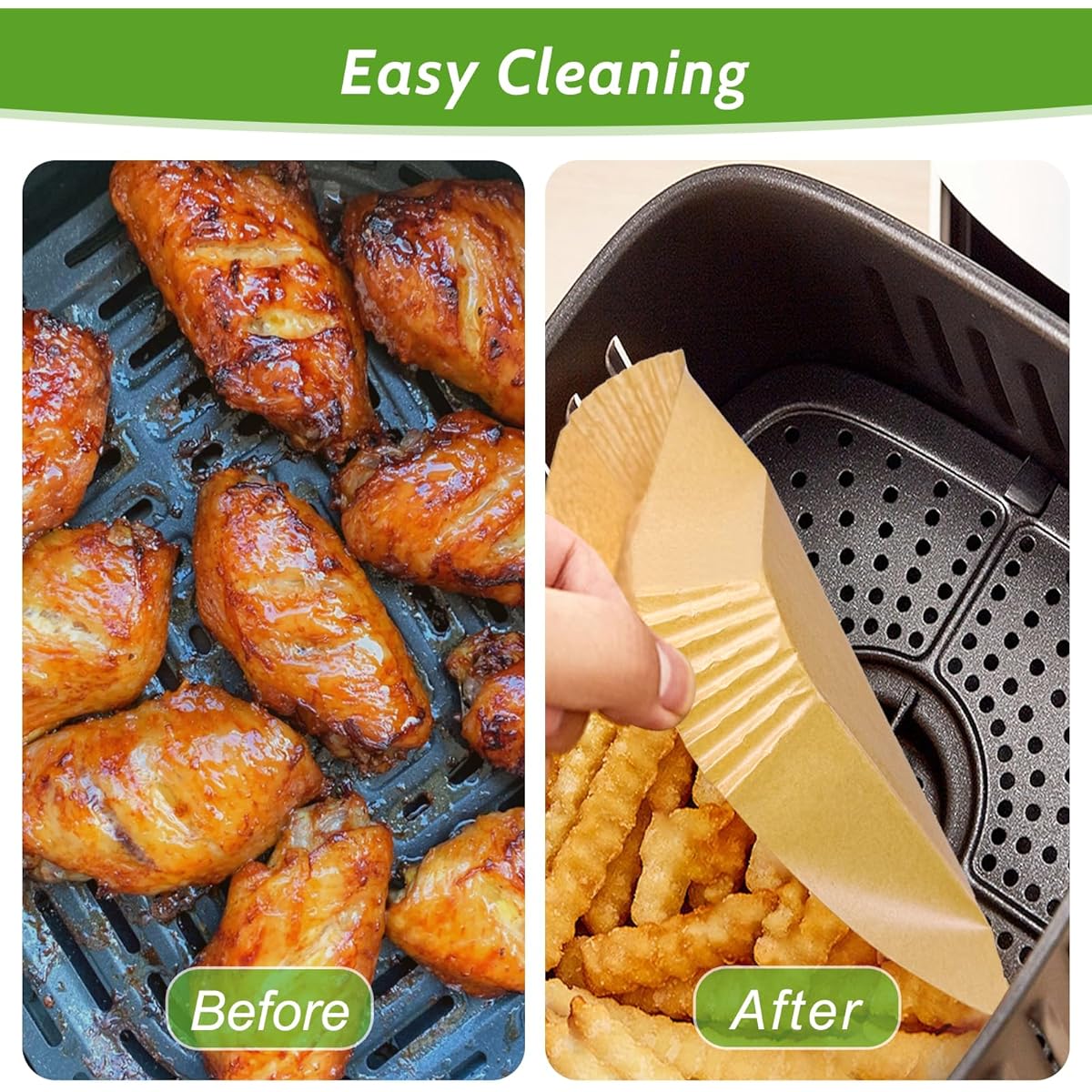 360pcs 8. 7" x 5. 5" Unbleached Heavy Duty Air Fryer Paper Liners Disposable, Non-Stick & Non-Leak Parchment Paper Liners for Airfryer Basket, Deep Fryer Parts & Accessories, Air Fryer Liners Non Stick, Special Paper for Airfryer, Air Fryer Butter Paper,