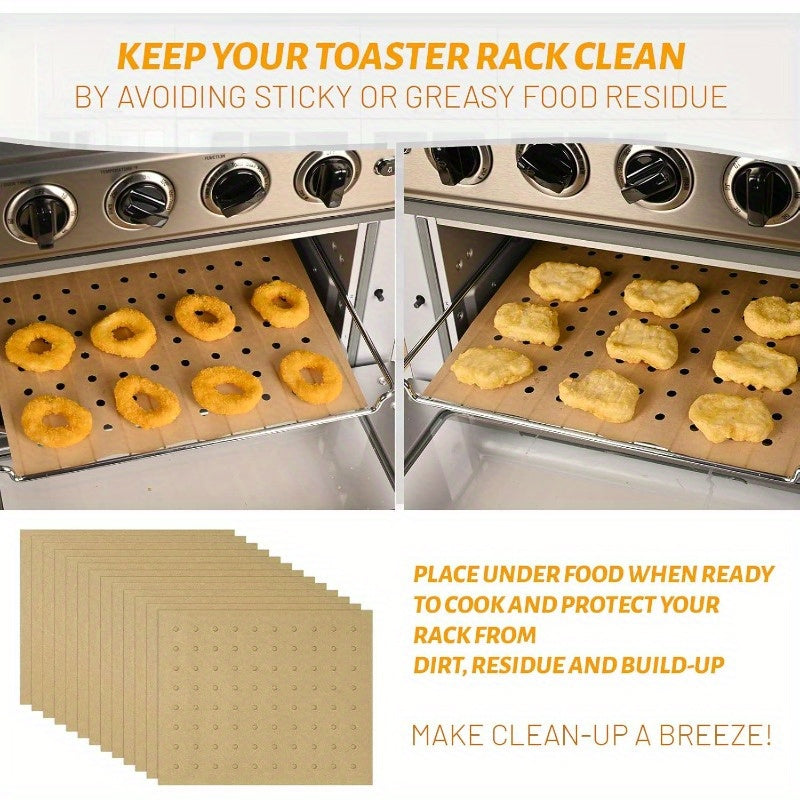 100pcs Unbleached Air Fryer Parchment Paper Liners - 11x9 Inch Perforated Rectangular Disposable Baking Sheets for Cuisinart, Ninja, Breville, Gowise, Black+Decker Toaster Ovens - Non-Stick, Easy Cleanup, Even Heat Distribution, Kitchen & Restaurant Use,