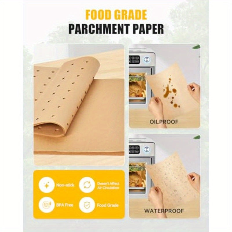 154pcs Paper Liners Compatible with Emeril Lagasse 26QT Extra Large Air Fryer Toaster Oven Accessories100pcs Unbleached Parchment Paper 50pcs Disposable Liners with Holes 4pcs Reusable Baking Mats, Kitchen Essentials, Cooking Accessories, Nonstick Liners,