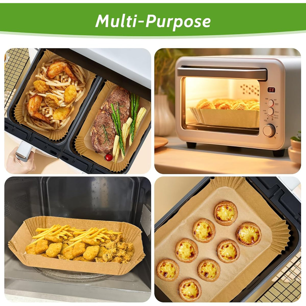 360pcs 8. 7" x 5. 5" Unbleached Heavy Duty Air Fryer Paper Liners Disposable, Non-Stick & Non-Leak Parchment Paper Liners for Airfryer Basket, Deep Fryer Parts & Accessories, Air Fryer Liners Non Stick, Special Paper for Airfryer, Air Fryer Butter Paper,