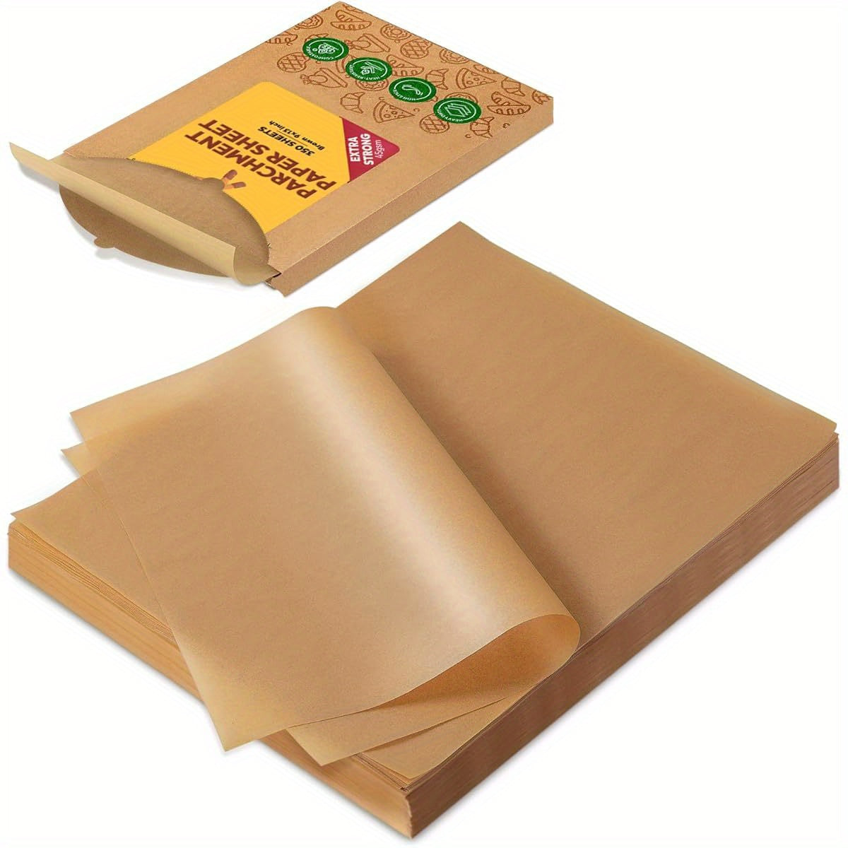 Katbite 350pcs 9x13in Parchment Paper Sheets, Heavy Duty Unbleached Baking Paper, Non- stick & Oil Proof for Oven, Air Fryer, Grilling, Steaming and Cooking Bread