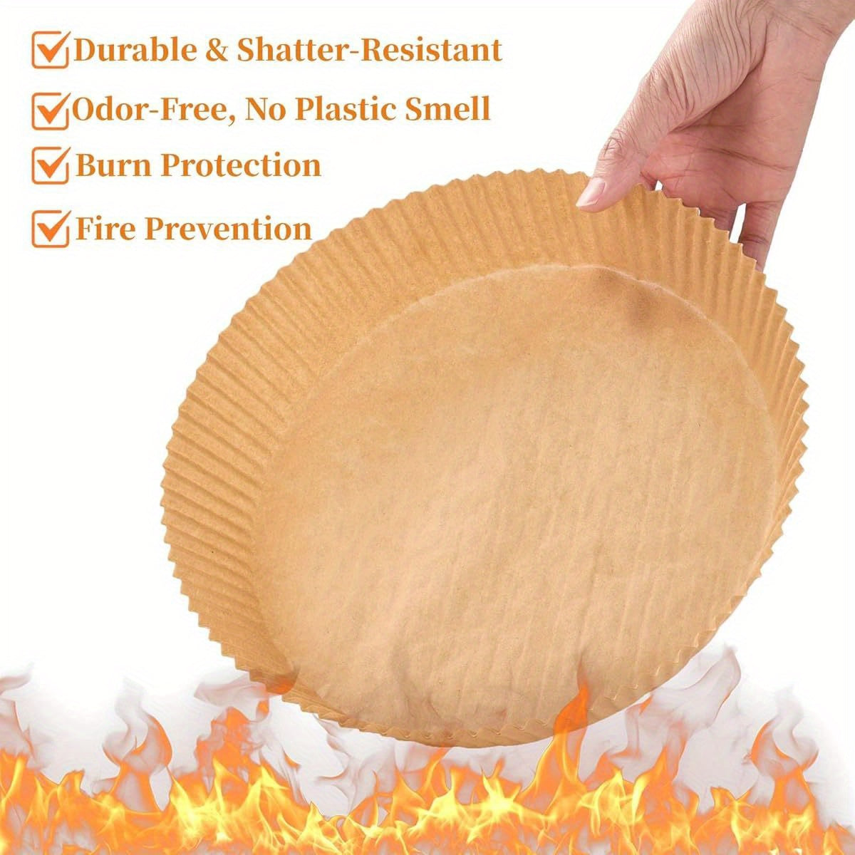 125pcs Heavy-Duty 7.9 Inch Round Air Fryer Liners Disposable - Thickened Silicone Oil Paper, 450°F Heat Resistant, Non-Stick & Hygienic Baking Sheets with Ruffled Edges for 5-8 Qt Air Fryers (Compatible with Oster, Black Friday Deals, Instant Pot & More)