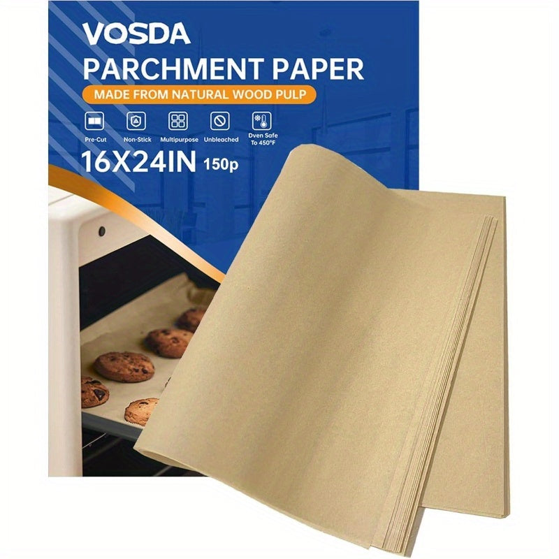 Parchment Paper Sheets Baking 16 - 24in Precut Non - Stick Parchment Paper Unbleached Baking Sheet Paper Air Fryer, Baking, Grilling, Steaming, Oven Suitable Bread Cake Cookies 150P